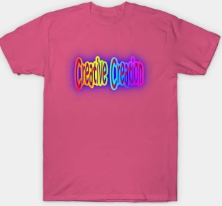 a macro image of a neon retro rainbow colors creative creation tshirt
