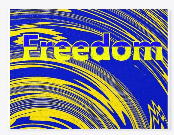 yellow and blue freedom for ukraine 2022 jigsaw puzzle