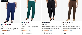 macro image of alfred dunner brand plus size pants