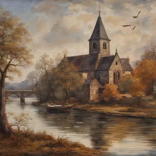 church on a riverside