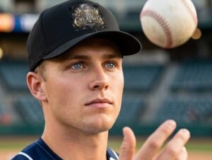 destined for greatness designer baseball hat worn by a baseball player